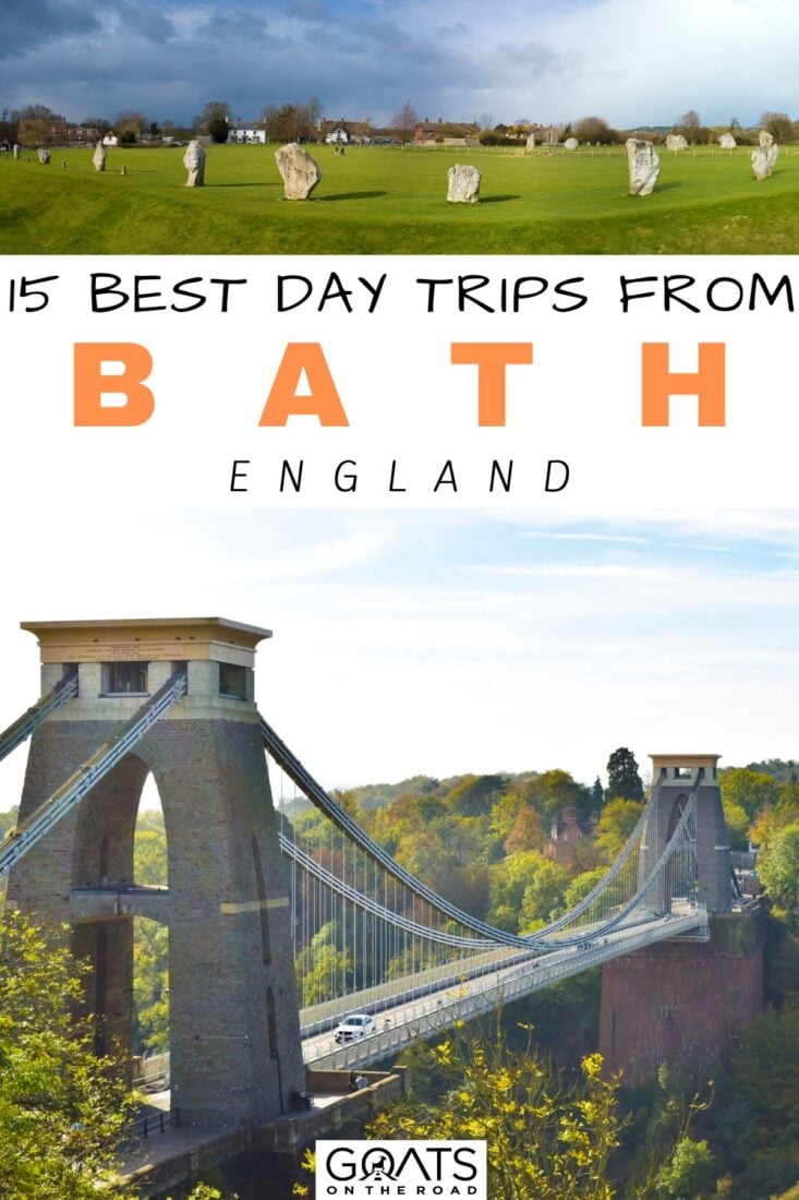 Get ready to escape the hustle and bustle of Bath, England and explore some of the most charming and beautiful destinations in the surrounding countryside! From historic towns to picturesque villages, we've put together a list of the 15 best day trips that are perfect for any traveler! So pack your bags, grab your camera, and get ready for an unforgettable adventure that will take you off the beaten path and into the heart of England's countryside! | #Bath #DayTrips #OffTheBeatenPath 
