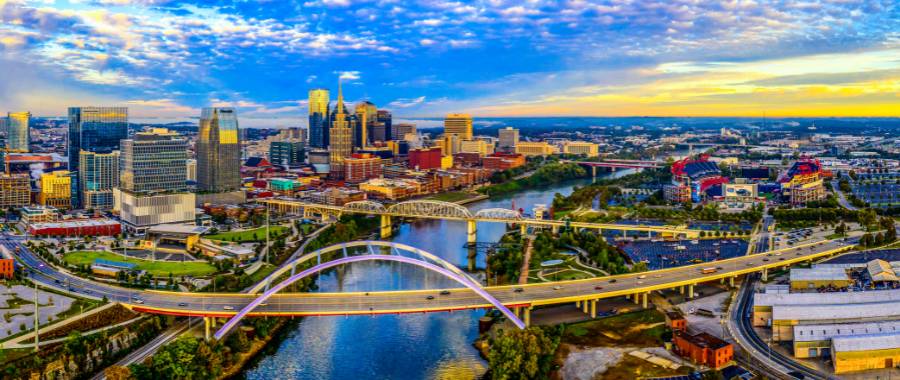 Morning view of the city Nashville, TN