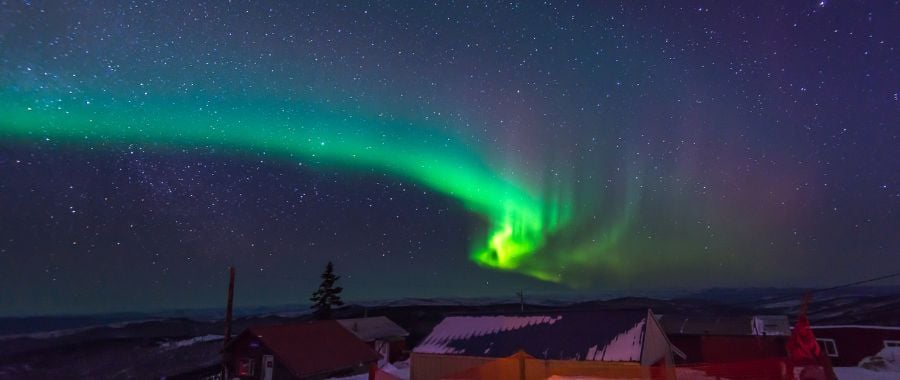 northern lights in the sky over fairbanks alaska