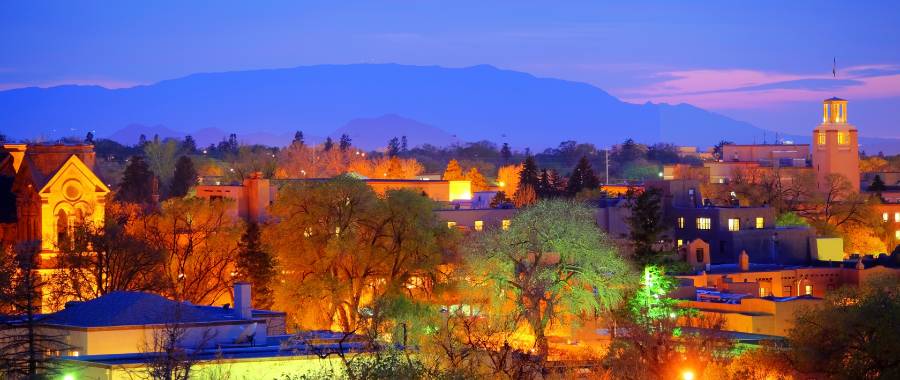 Santa Fe, NM at sunset