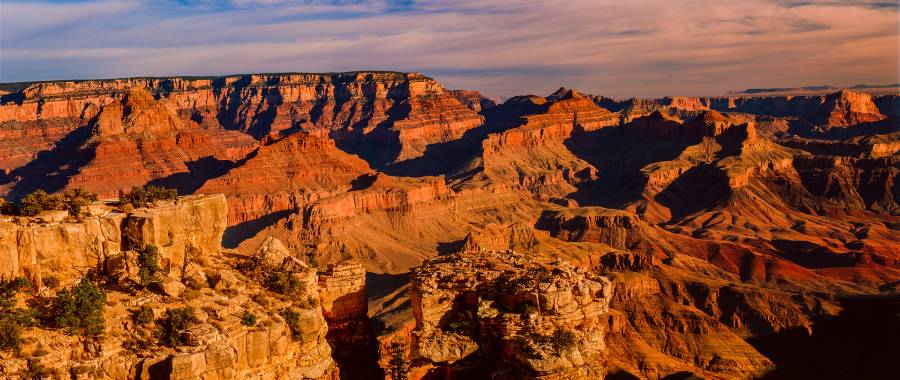 The fiery colors of Grand Canyon National Park, AZ at sunset