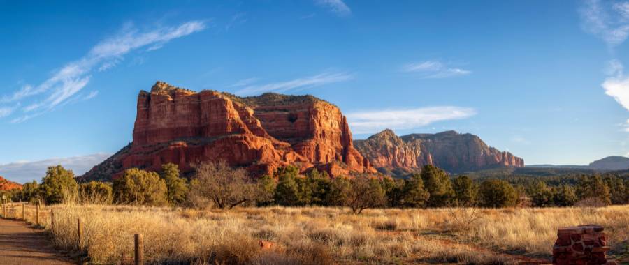 View of rock formations in Sedona, AZ