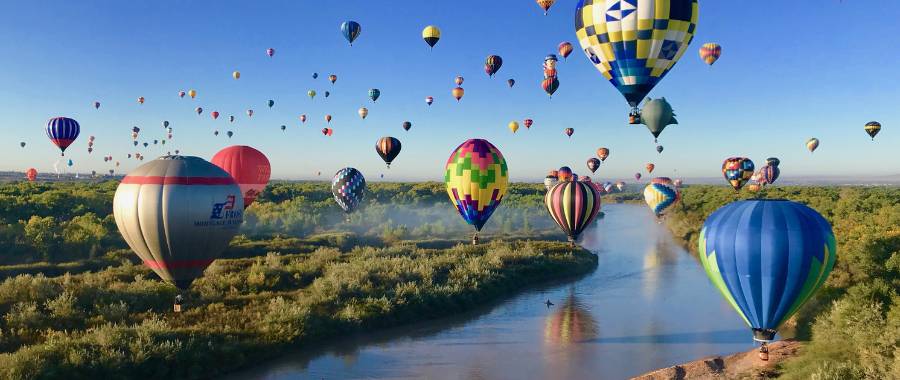 hot air balloons over Albuquerque