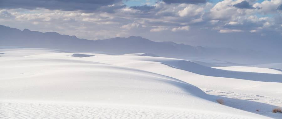 blindingly white sand dunes White Sands National Park