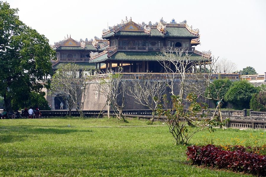 The imposing citadel in Hue