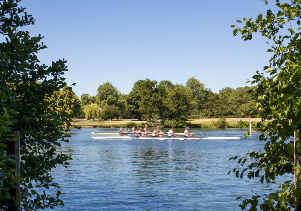 rowers racing on river Henley-on-Thames