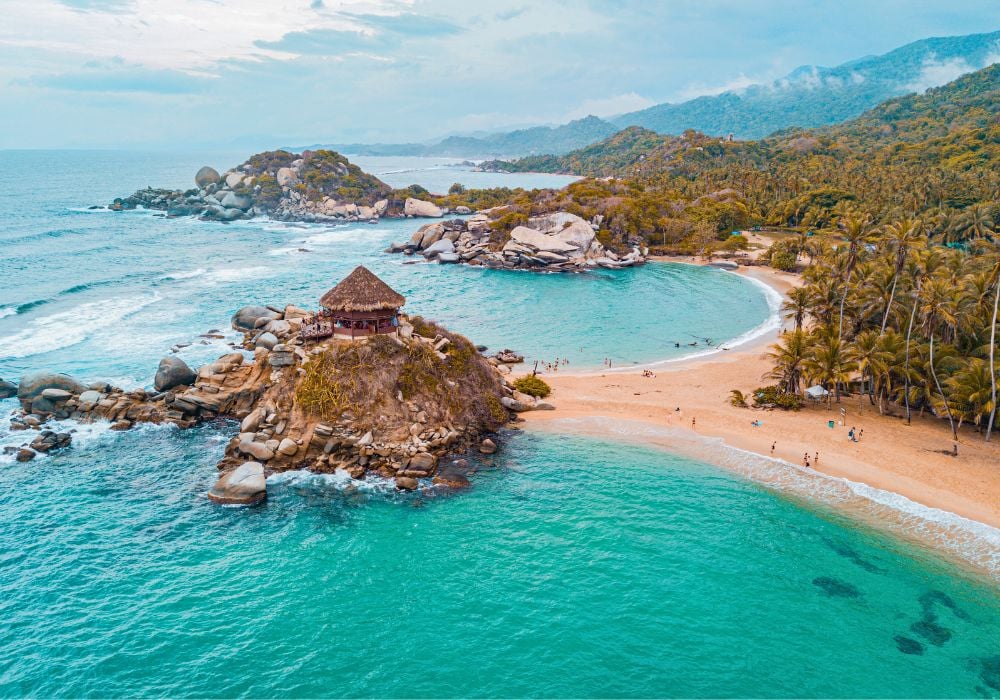 A scenic view of Tayrona National Park in Colombia