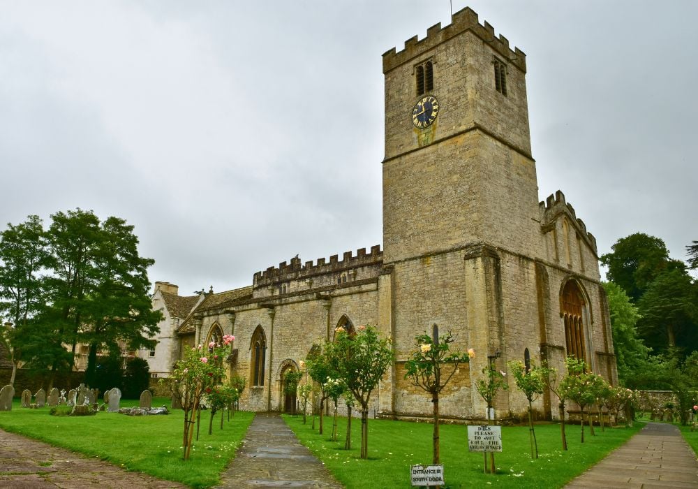 The Anglican Church of St Mary at Bibury in the Cotswold District in England