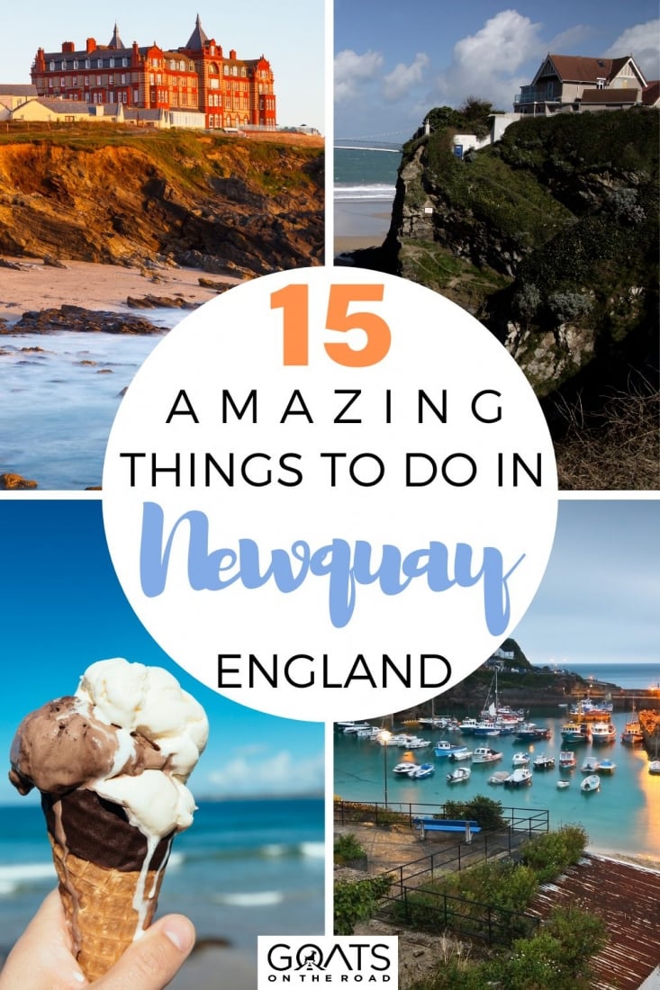 Looking for a quick getaway from London? The ideal escape for the weekend is Cornwall. Read on for these 15 amazing things to do in Newquay, one of the best Cornish towns. Beautiful beaches, surf schools, seafood restaurants, and trendy coffee shops can all be found in Newquay. For those wanting a seaside vacation in the UK, this is the perfect weekend getaway! | #newquay #england #holiday