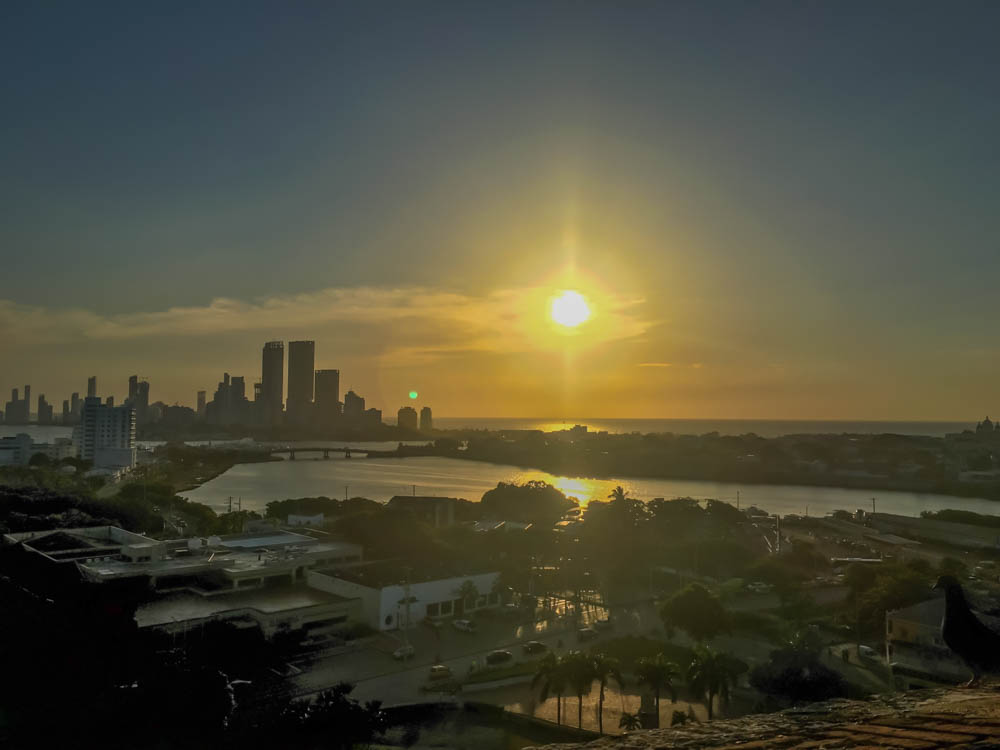 Sunsets in Cartagena, Colombia from Castillo de San Felipe de Barajas is one of the best things to do in Cartagena.