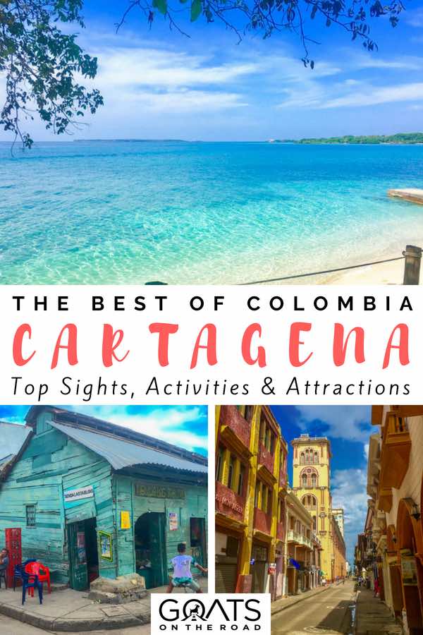 Beautiful beach with text overlay The Best of Colombia Cartagena 