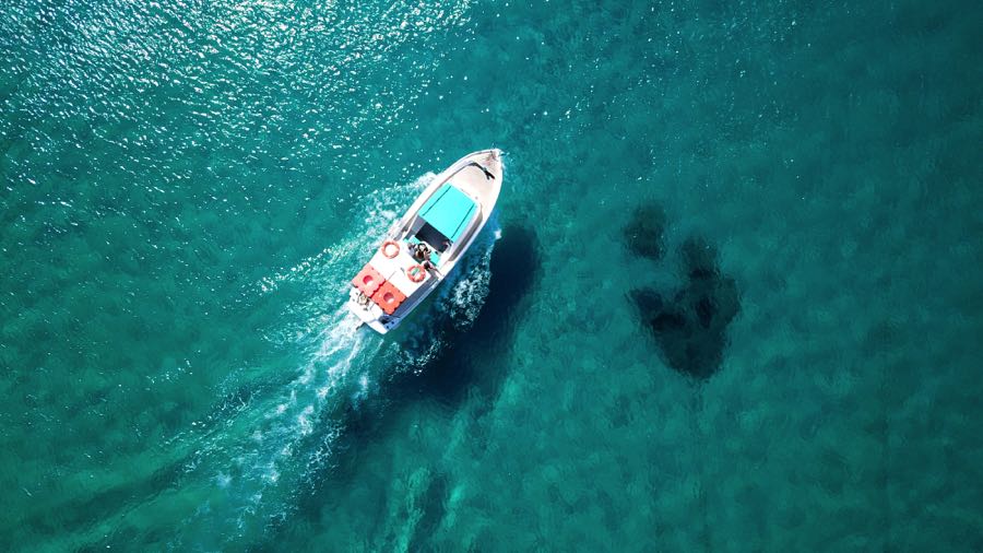 Boat rental in Zakynthos aerial view