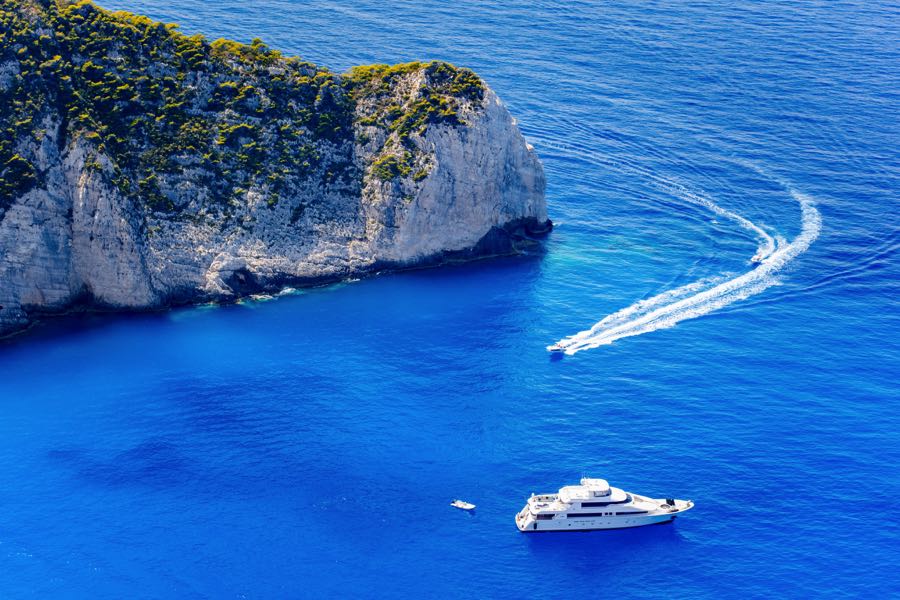 Rent a boat in Zakynthos near Navagio Beach