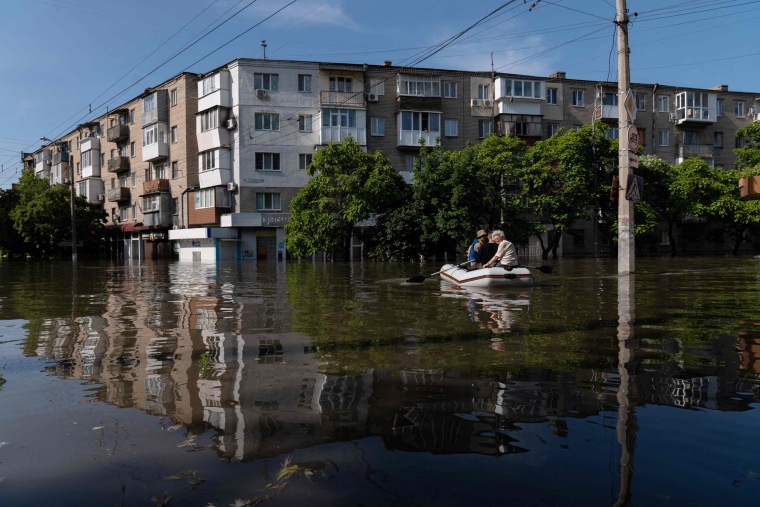 Ukraine was evacuating thousands of people on June 7 after an attack on a major Russian-held dam unleashed a torrent of water, inundating two dozen villages and sparking fears of a humanitarian disaster.