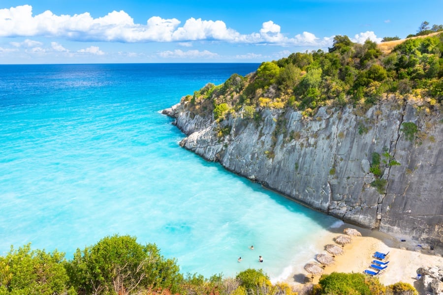 Beaches in Zakynthos: Xigia Beach Aerial View