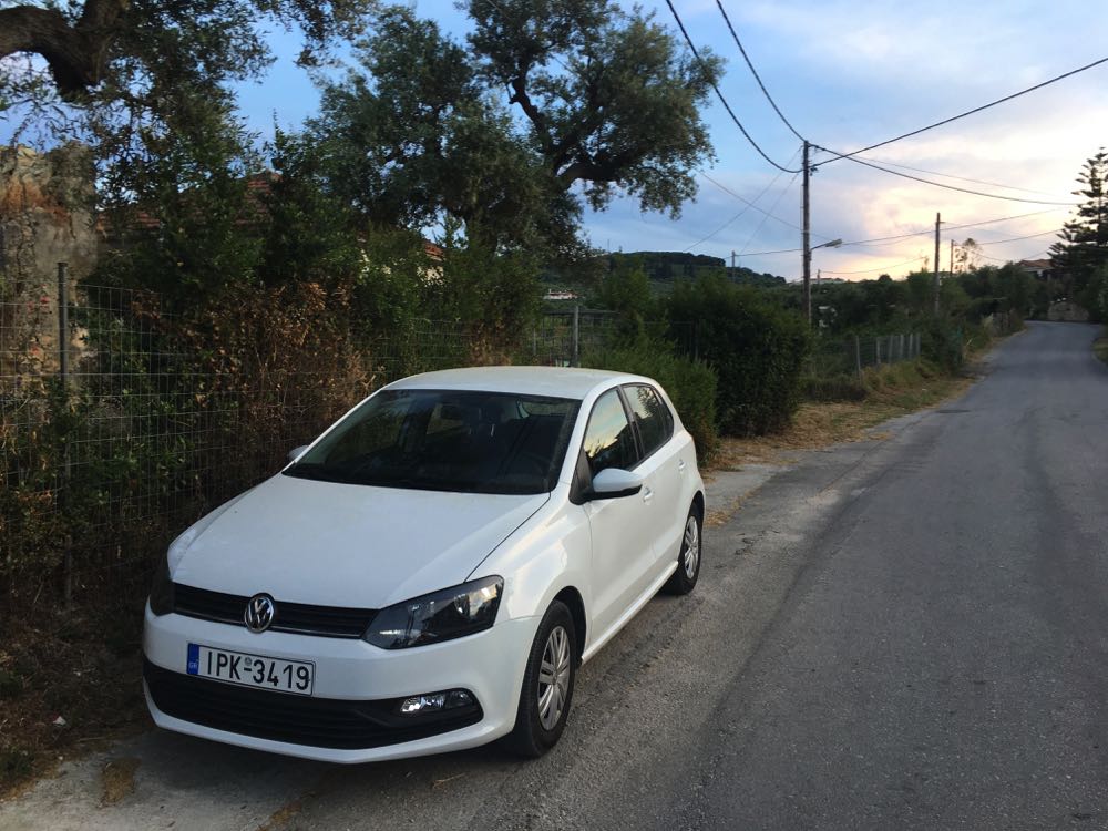 Our rental car on Zakynthos Island