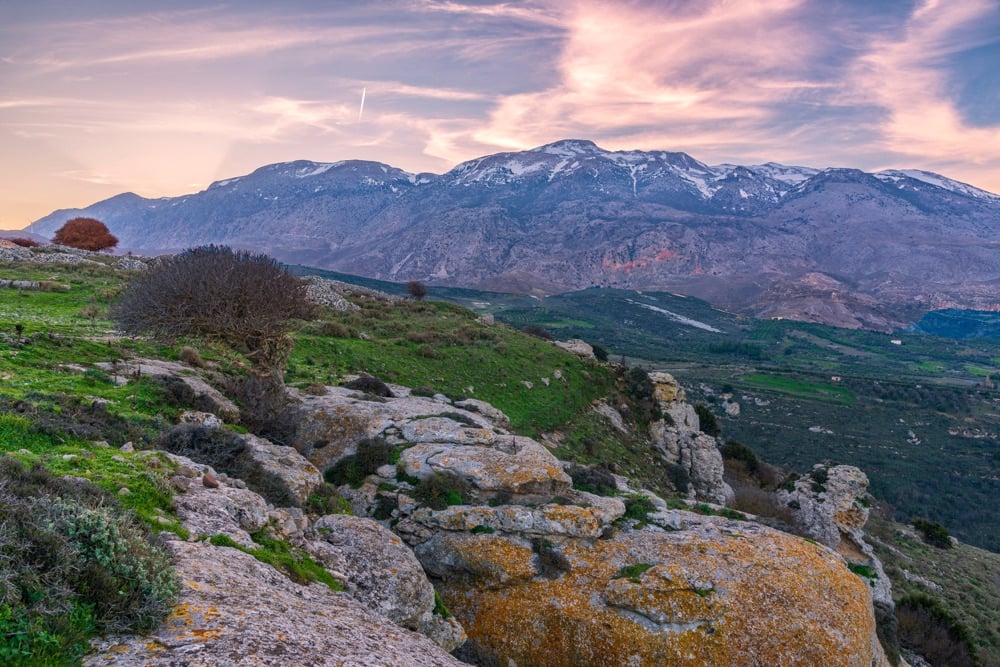 Panoramic view of Mount Psiloritis in Crete, Greece
