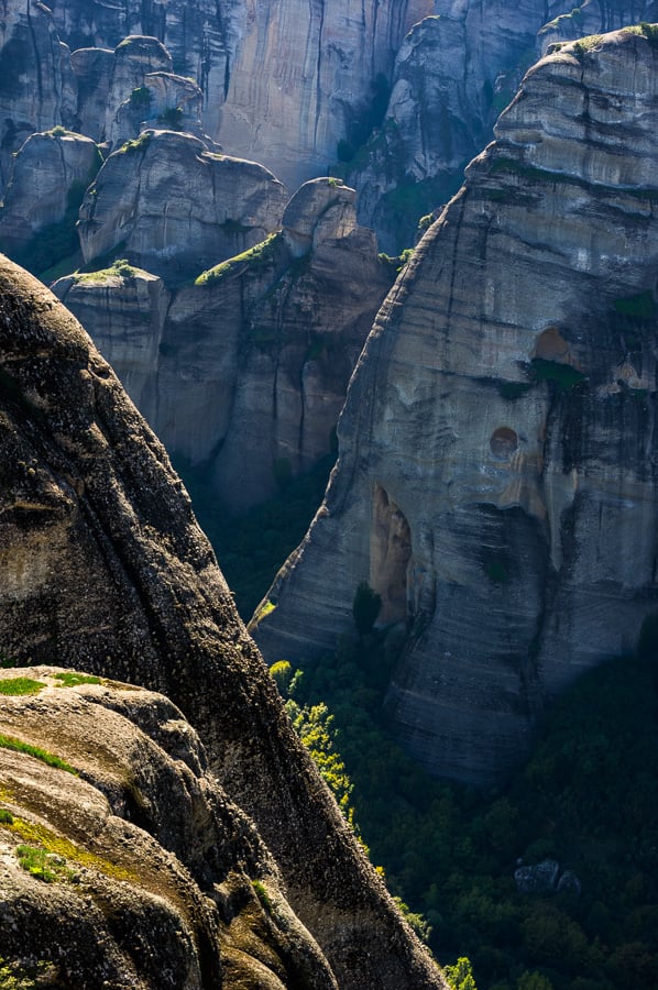 Meteora monasteries rock walls