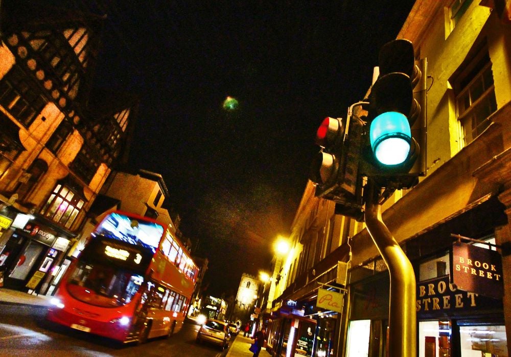 night cityscape of Oxford city, UK