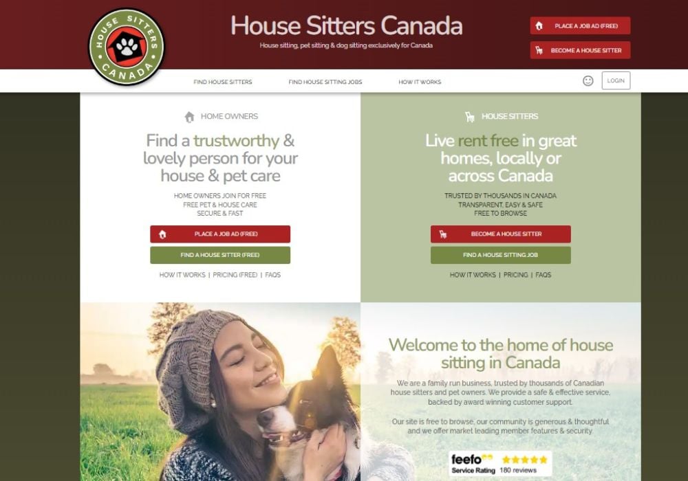 house sitting website at housesitterscanada.com