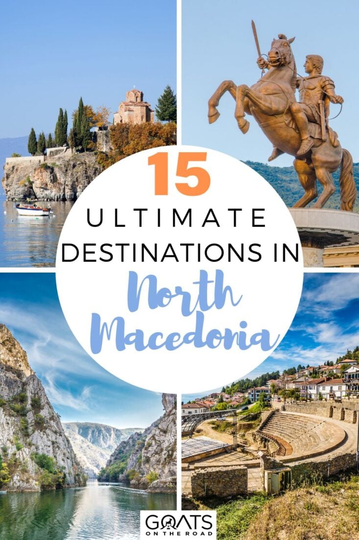 Explore our 15 Ultimate Destinations in North Macedonia! Step into a realm of ancient fortresses, medieval towns, and captivating folklore! Lose yourself amidst the beauty of Lake Prespa, wander through the cobbled streets of Ohrid's Old Town, and be spellbound by the stunning landscapes of Matka Canyon! North Macedonia is a treasure trove waiting to be explored! | #NorthMacedonia #Travel #Balkan 