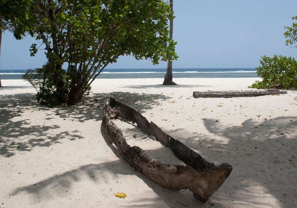 The stunning sandy beach in Tiwi Beach in Mombasa