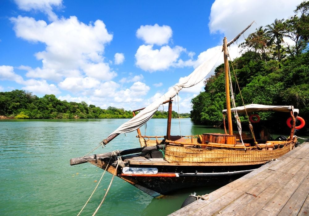 The dhow sailing boat in Kenya