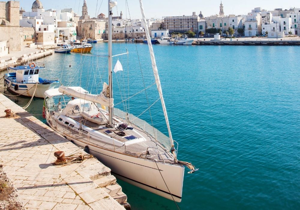 Boats at harbor in Monopoli, Italy