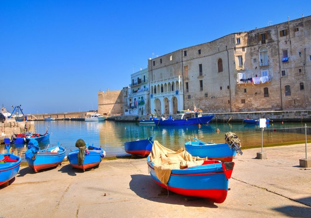 The old port of Monopoli in Puglia, Italy.