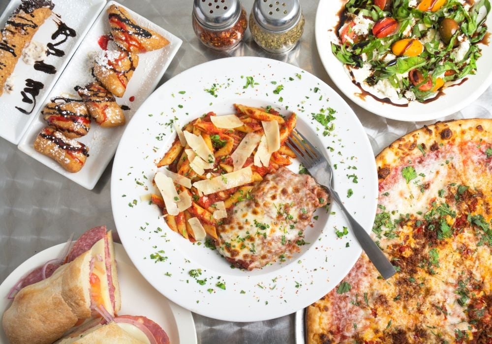 Authentic Italian food on a table