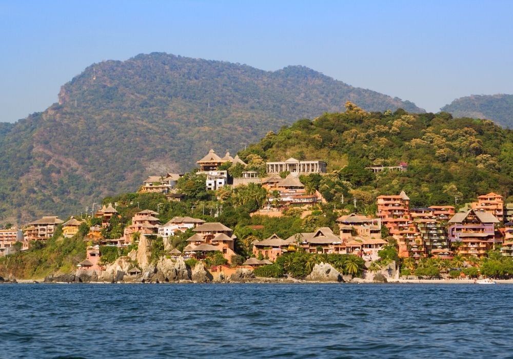 Mountain views from Zihuatanejo Bay. Getting on the water is one of the best things to do in Zihuatanejo.