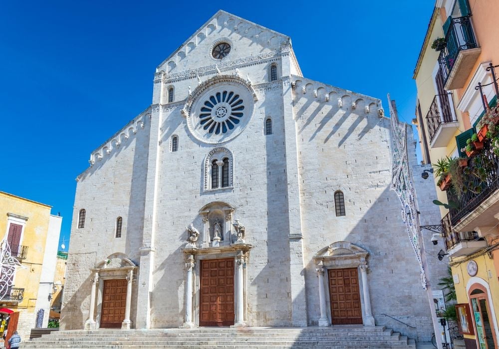 The cathedral of Bari, in Apulia, southern Italy, on a bright day