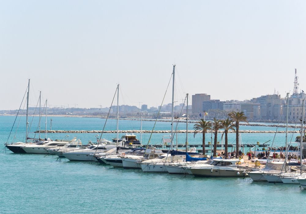 Sailing boats in Bari, Italy