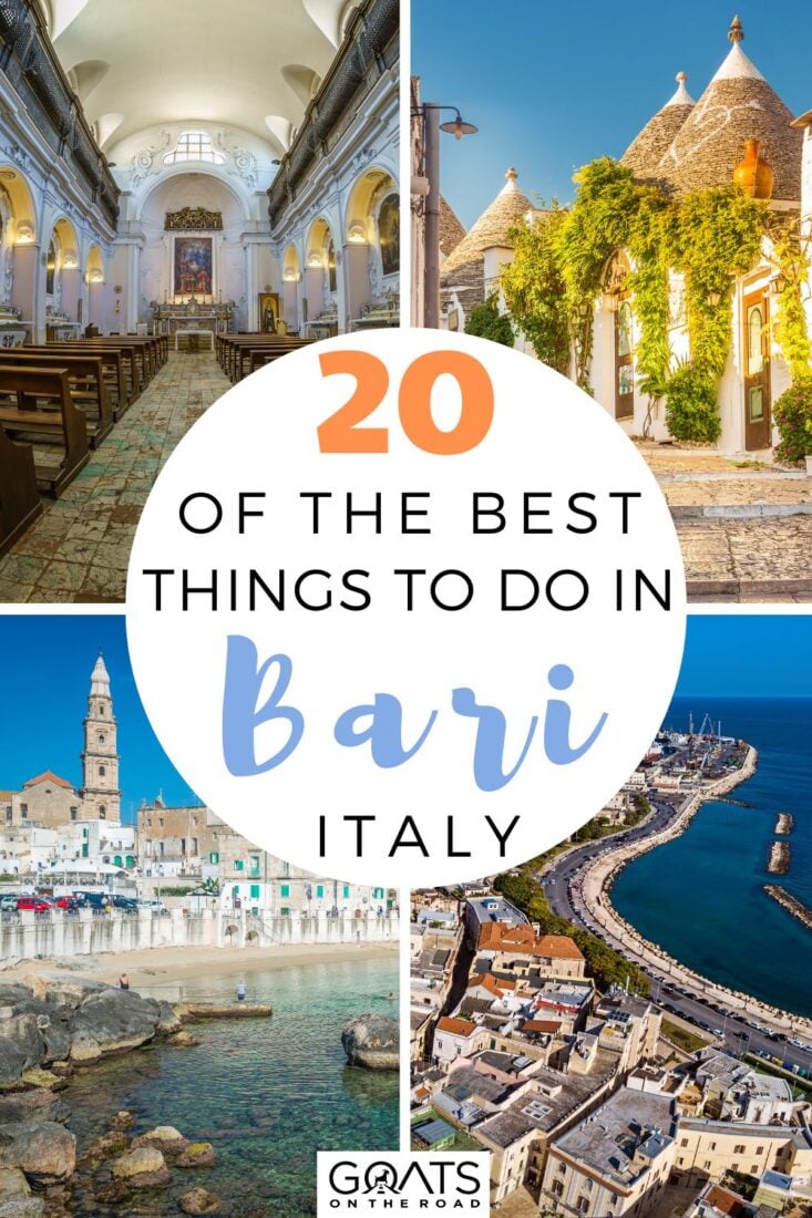 Visiting Puglia? These 20 of the best things to do in Bari will let you experience the charm of Puglia's capital, so don't forget to go there! Bari offers the perfect destination for a short stay before heading off to explore the highlights of the surrounding region. Find the top things to do in Bari, Italy, and plan the perfect travel itinerary! Find out where to stay, eat, and what to see in Bari! | #wanderlust #puglia #bucketlist
