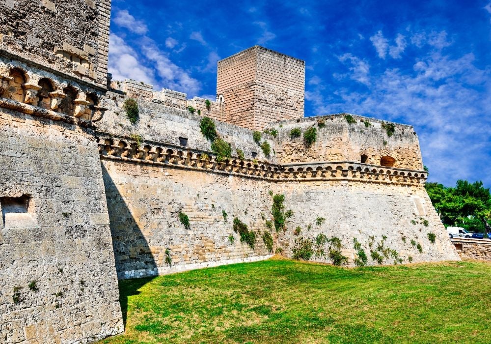The Castello Svevo in Bari is a massive 13C fortress which now houses a museum.