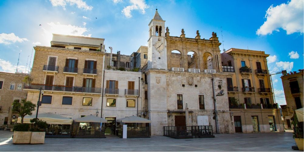 The Piazza Mercantile in Bari, Italy