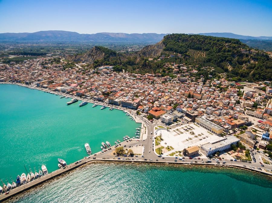 Zante Town Beach aerial view