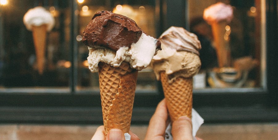 Gelato from one of the best restaurants in Florence Italy