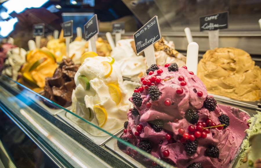 Gelato from one of the best restaurants in Florence Italy