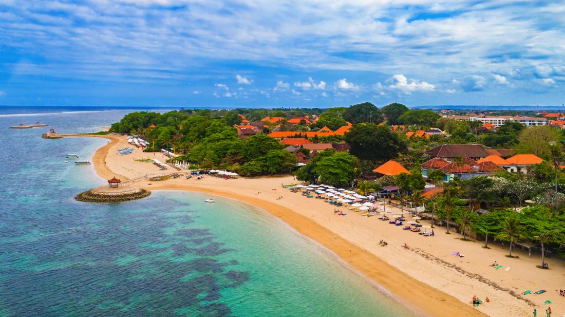 Sanur Beach, one of the best beaches for swimming in Bali
