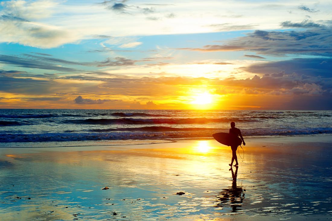 surfing beach in bali