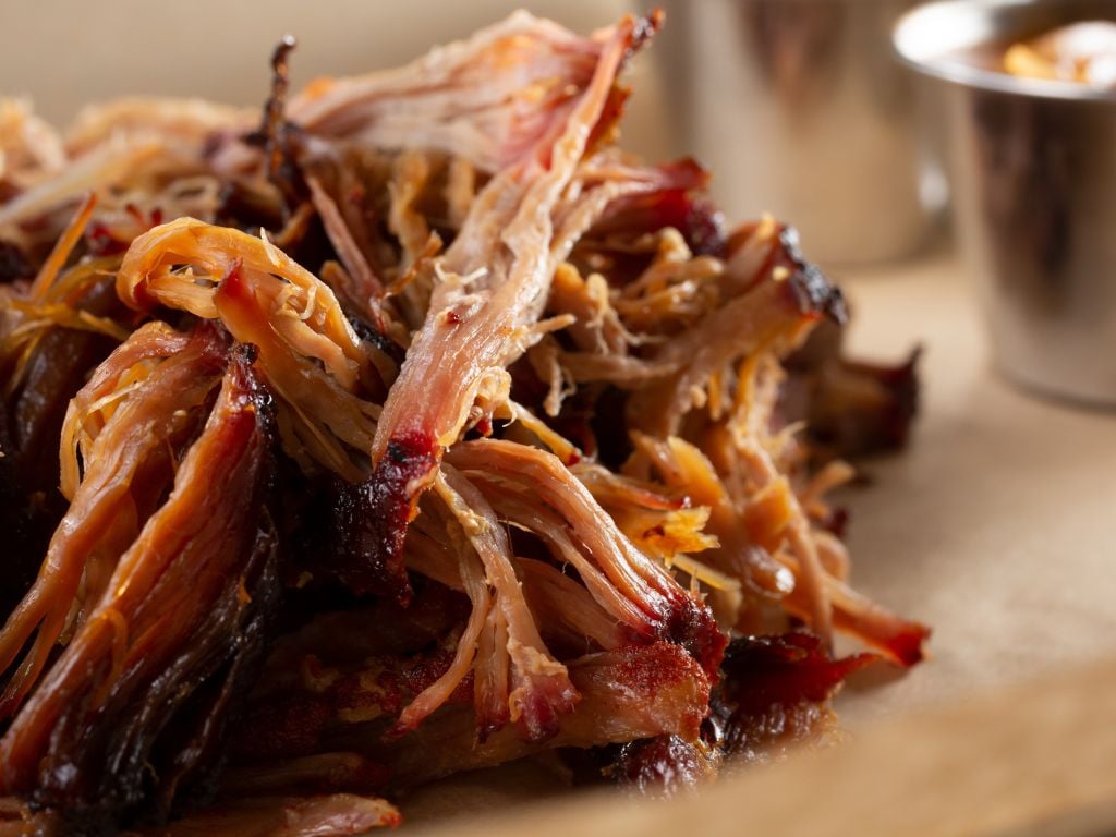 a pile of pulled pork bbq