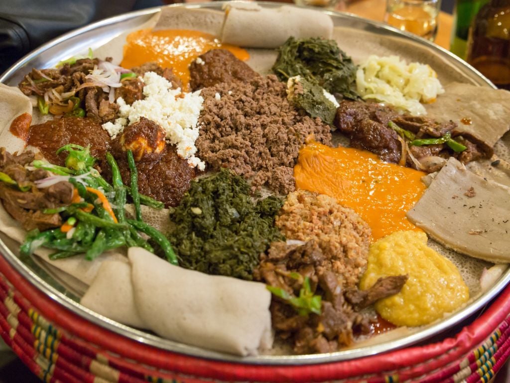 ethiopian food on a platter