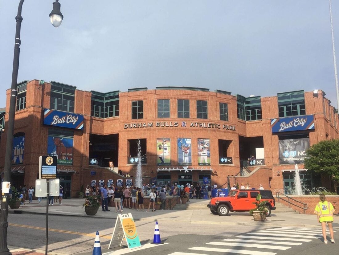 Durham Bulls and Athletic Park on game day