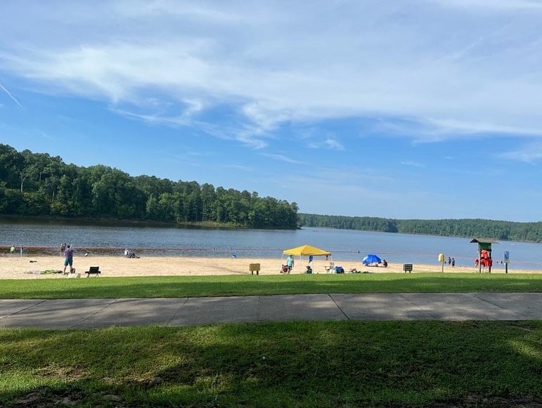 The beach at Falls Lake