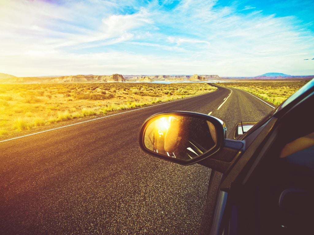 car on the highway in arizona