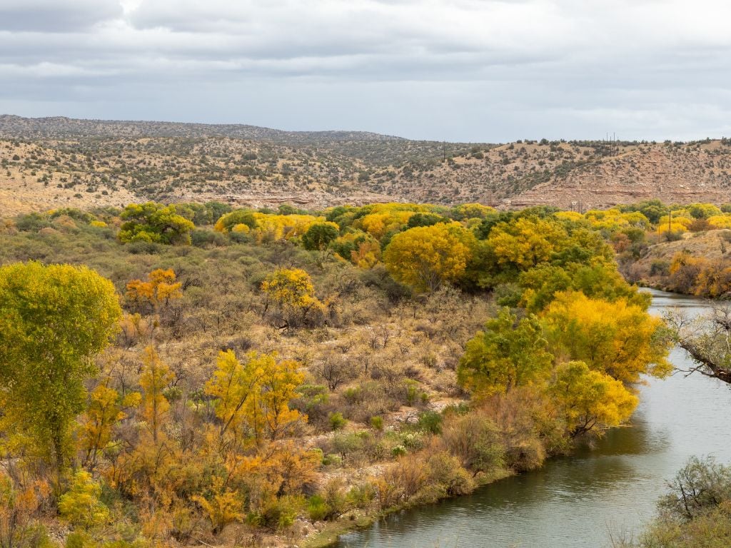 verde river canyon in arizona at fall