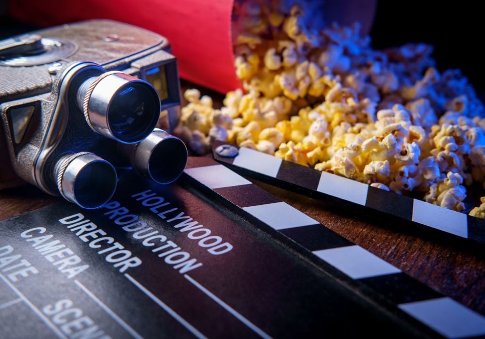 popcorn, director clip and camera