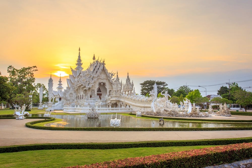 The White Temple in Chiang Rai. Visiting is one of the best things to do in Chiang Rai