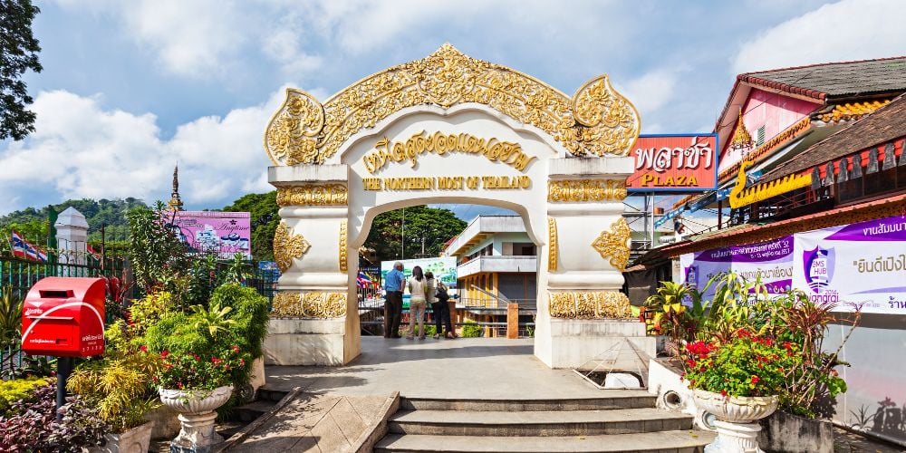 The sign at the northernmost point of Thailand